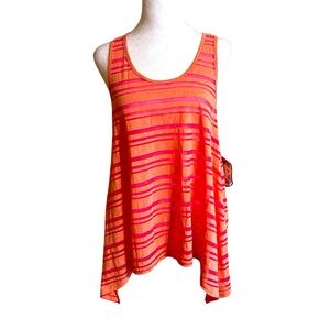 🆕 NWT Orange & Pink Striped Racerback Tank Top